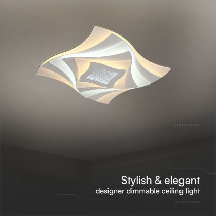 LED Dimbar taklampa LED/75W/230V 3000-6500K 49,5x49,5 cm + fjärrkontroll