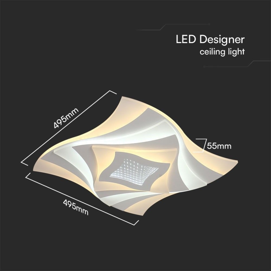 LED Dimbar taklampa LED/75W/230V 3000-6500K 49,5x49,5 cm + fjärrkontroll