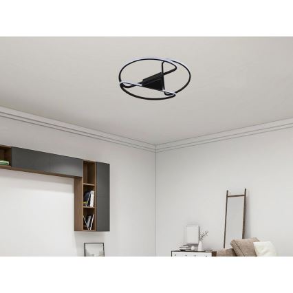 LED Dimbart takarmatur i tak 75W/230V 3000-6500K svart + fjärrkontroll
