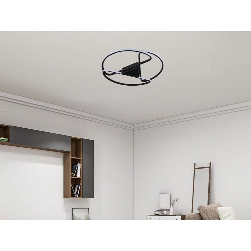 LED Dimbart takarmatur i tak 75W/230V 3000-6500K svart + fjärrkontroll