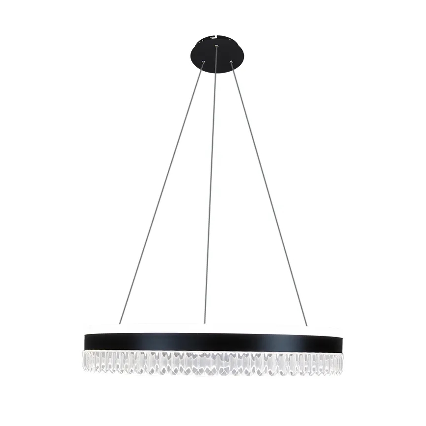 LED Dimbart kristallkrona på kabel LED/80W/230V 3000-6500K svart + fjärrkontroll