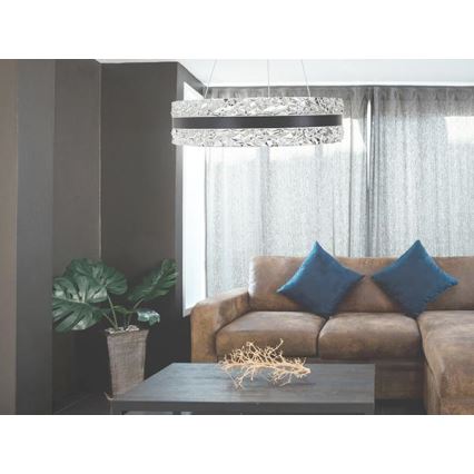 LED Dimbart kristallkrona på kabel LED/80W/230V 3000-6500K svart + fjärrkontroll