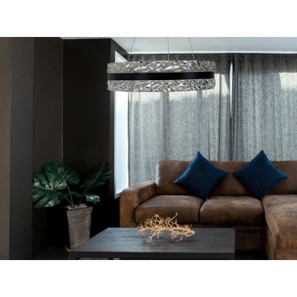 LED Dimbart kristallkrona på kabel LED/80W/230V 3000-6500K svart + fjärrkontroll