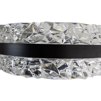 LED Dimbart kristallkrona på kabel LED/80W/230V 3000-6500K svart + fjärrkontroll