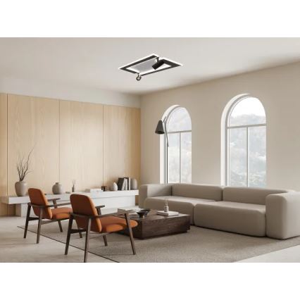 LED Dimbar taklampa LED/80W/230V 3000-6500K svart + fjärrkontroll