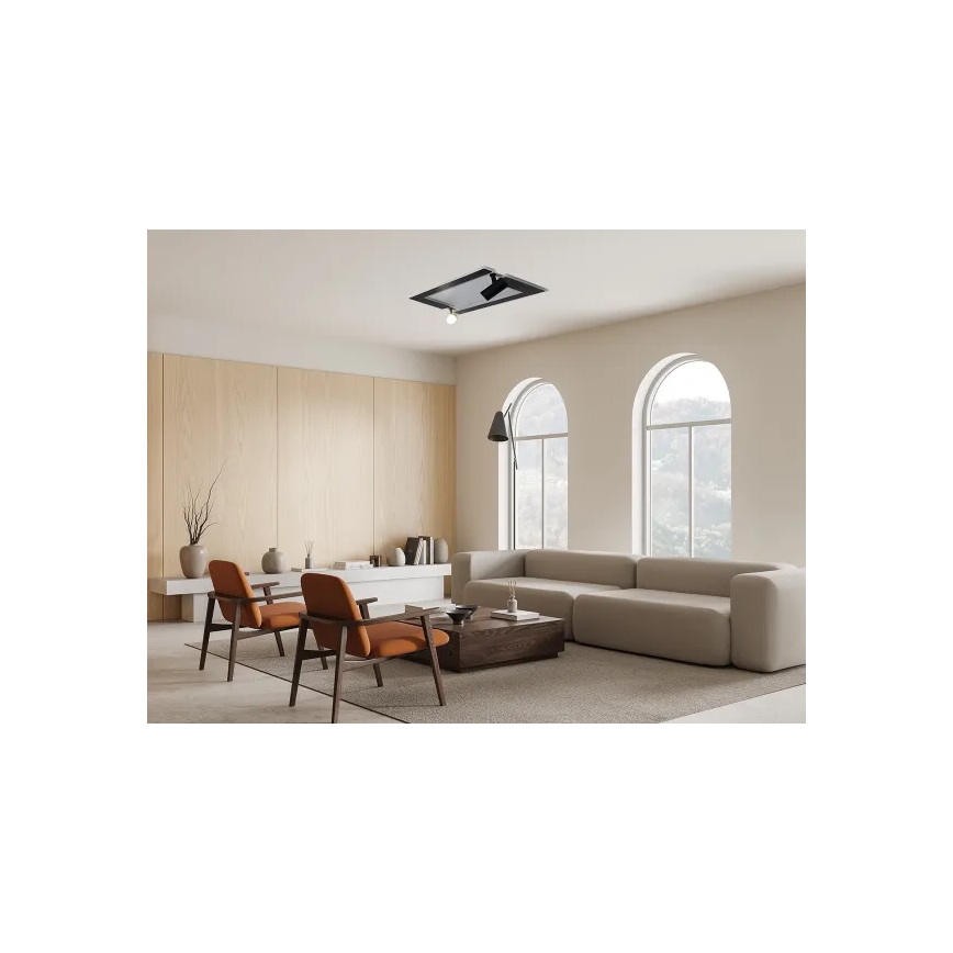 LED Dimbar taklampa LED/80W/230V 3000-6500K svart + fjärrkontroll