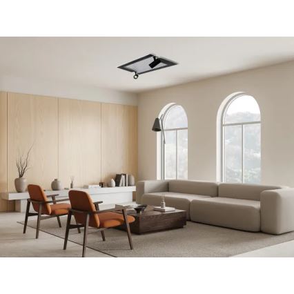 LED Dimbar taklampa LED/80W/230V 3000-6500K svart + fjärrkontroll