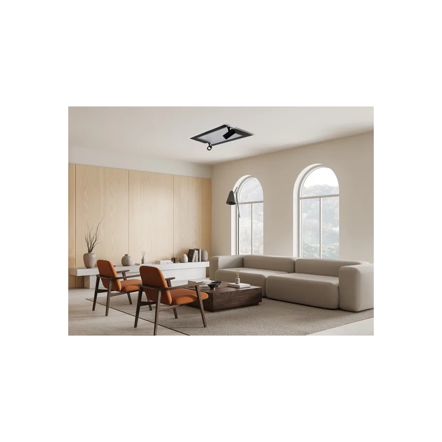 LED Dimbar taklampa LED/80W/230V 3000-6500K svart + fjärrkontroll