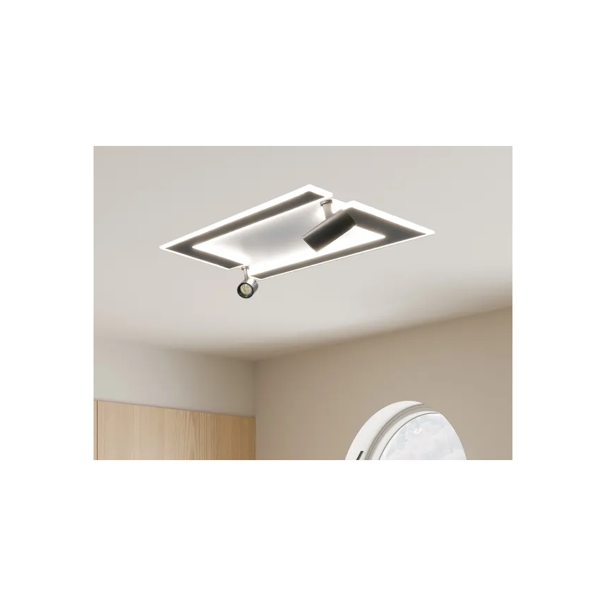 LED Dimbar taklampa LED/80W/230V 3000-6500K svart + fjärrkontroll