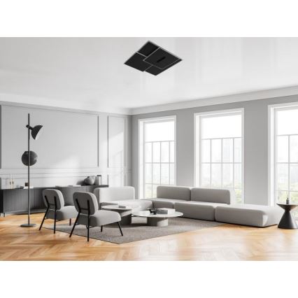 LED Dimbar taklampa LED/95W/230V 3000-6500K svart + fjärrkontroll