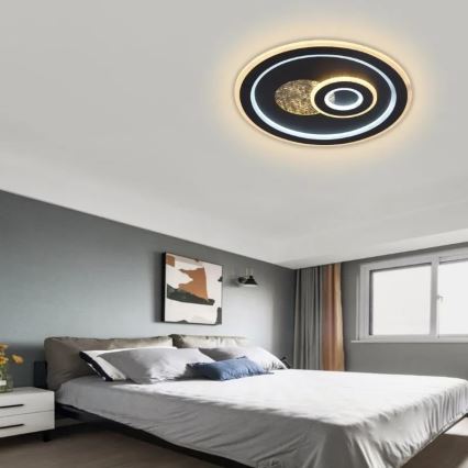 LED Dimbar taklampa LED/95W/230V 3000-6500K svart + fjärrkontroll