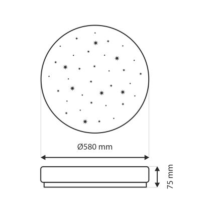 LED Dimbar taklampa LIKA LED/60W/230V 2700-6500K diameter 58 cm + fjärrkontroll