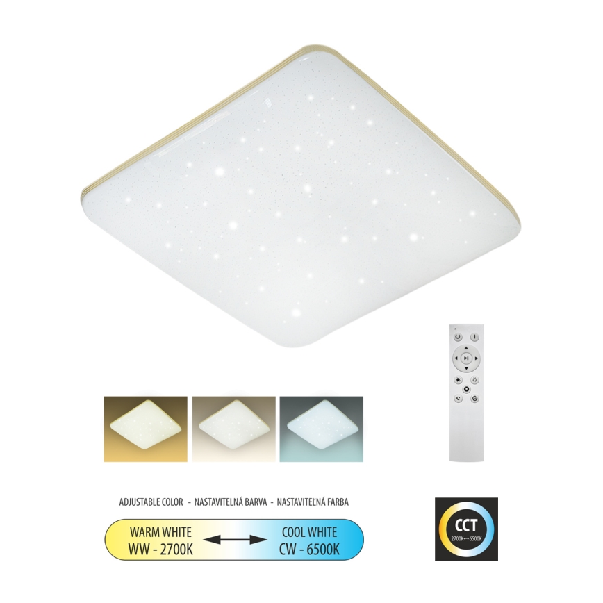 LED Dimbar taklampa MANA LED/60W/230V 2700-6500K 53x53 cm + fjärrkontroll