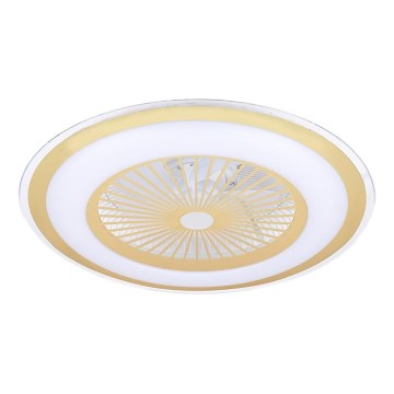 LED Dimbar taklampa med fläk ZEPHYR LED/48W/230V 3000-6000K guld +fjärrkontroll
