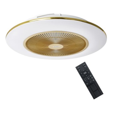 LED Dimbar taklampa med fläkt ARIA LED/38W/230V 3000-6000K gold + remote control
