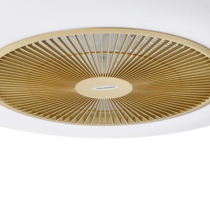 LED Dimbar taklampa med fläkt ARIA LED/38W/230V 3000-6000K gold + remote control