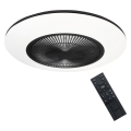 LED Dimbar taklampa med fläkt ARIA LED/38W/230V svart/vit + fjärrkontroll