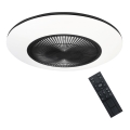 LED Dimbar taklampa med fläkt ARIA LED/38W/230V svart/vit + fjärrkontroll