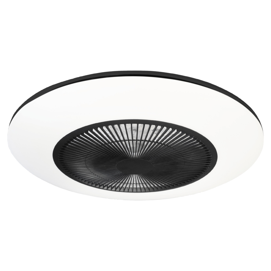 LED Dimbar taklampa med fläkt ARIA LED/38W/230V svart/vit + fjärrkontroll