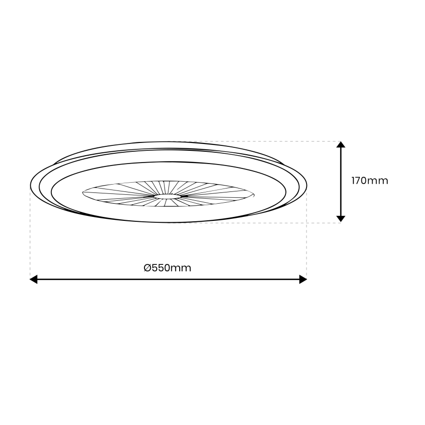 LED Dimbar taklampa med fläkt ARIA LED/38W/230V svart/vit + fjärrkontroll