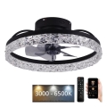 LED Dimbar taklampa med fläkt LED/35W/230V 3000-6500K svart + fjärrkontroll