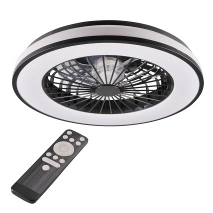 LED Dimbar taklampa med fläkt LED/48W/230V 3000-6500K svart + fjärrkontroll