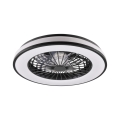LED Dimbar taklampa med fläkt LED/48W/230V 3000-6500K svart + fjärrkontroll