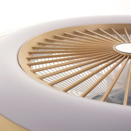 LED Dimbar taklampa med fläkt ZEPHYR LED/48W/230V 3000-6000K guld + fjärrkontroll