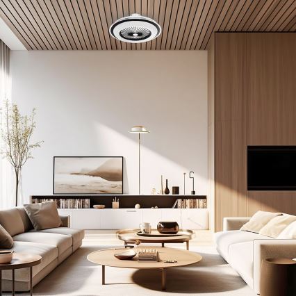 LED Dimbar taklampa med fläkt ZEPHYR LED/48W/230V 3000-6000K svart + fjärrkontroll