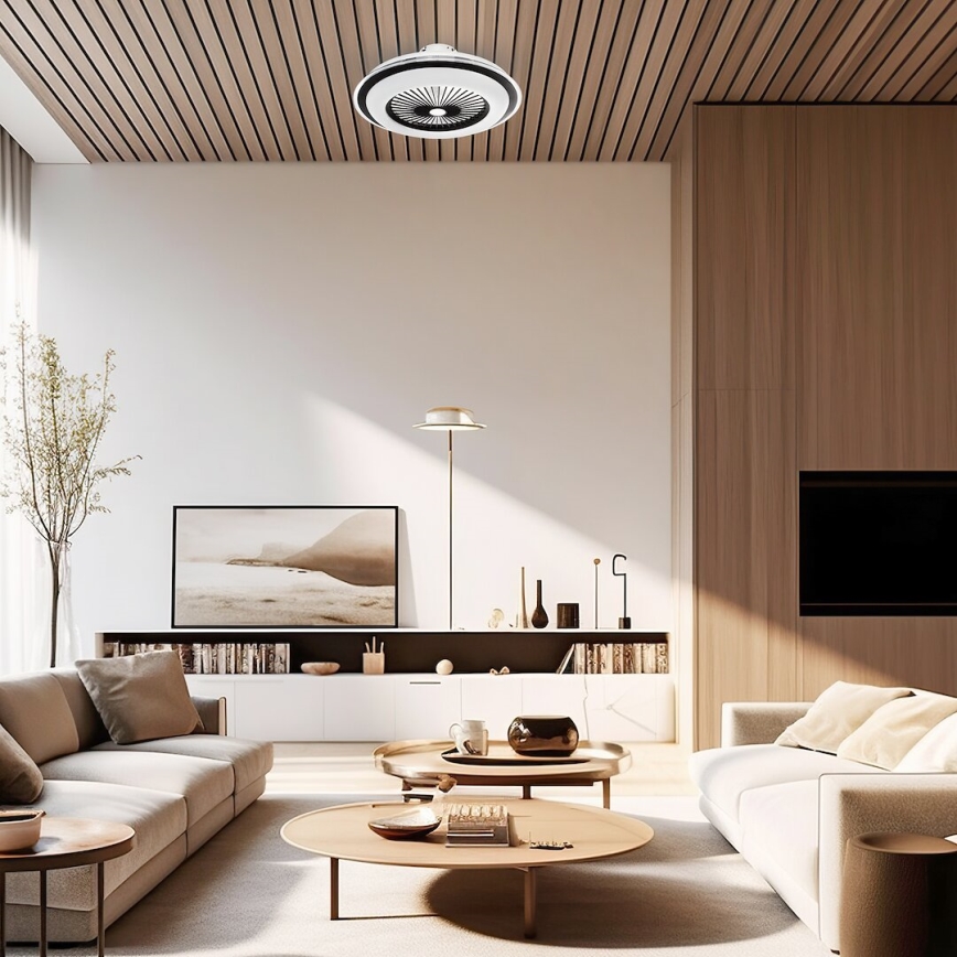 LED Dimbar taklampa med fläkt ZEPHYR LED/48W/230V 3000-6000K svart + fjärrkontroll