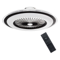 LED Dimbar taklampa med fläkt ZONDA LED/48W/230V svart + fjärrkontroll