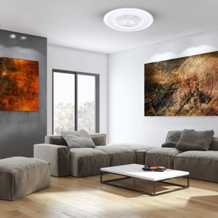 LED Dimbar taklampa med fläkt ZONDA LED/48W/230V 3000-6000K vit+ fjärrkontroll
