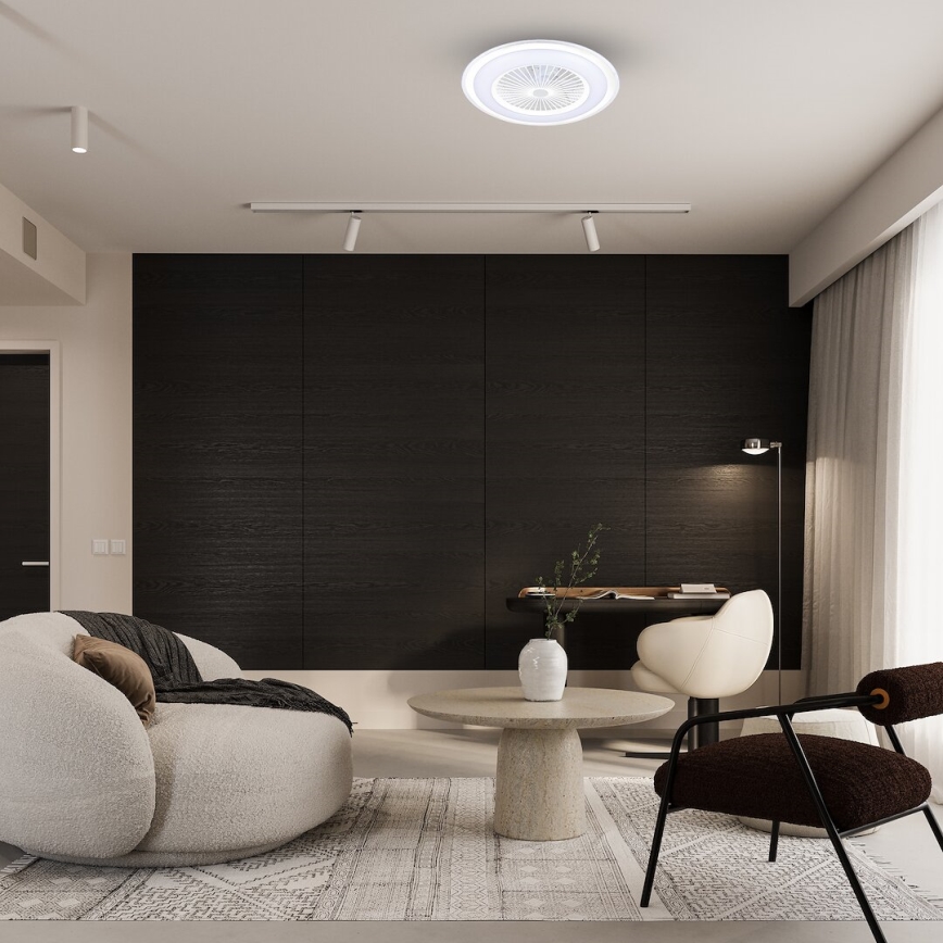 LED Dimbar taklampa med fläkt ZONDA LED/48W/230V 3000-6000K vit+ fjärrkontroll