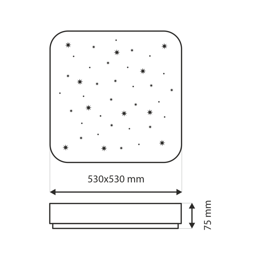 LED Dimbar taklampa NERIS LED/60W/230V 2700-6500K 53x53 cm + fjärrkontroll