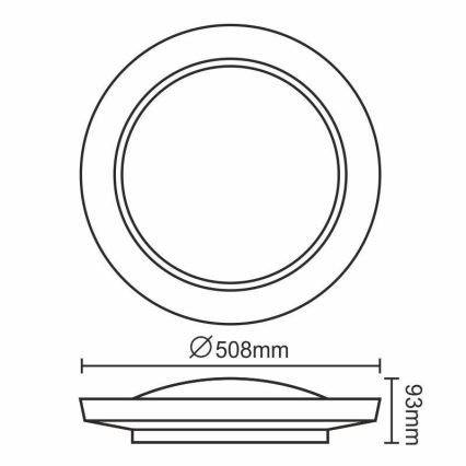 LED Dimbart takarmatur OPAL LED/24W/230V + fjärrkontroll