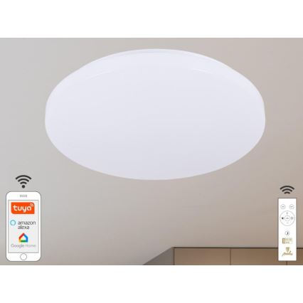 LED Dimbar taklampa OPAL LED/48W/230V 2700-6500K Wi-Fi Tuya vit + fjärrkontroll