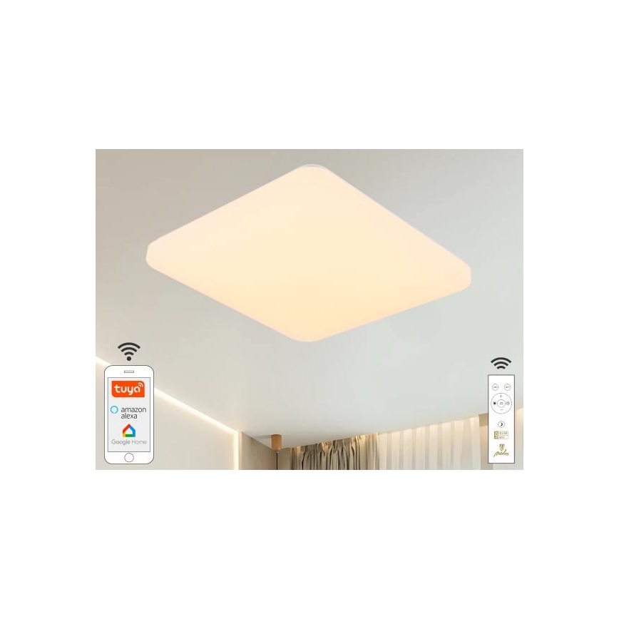LED Dimbar taklampa OPAL LED/48W/230V 2700-6500K Wi-Fi Tuya vit + fjärrkontroll