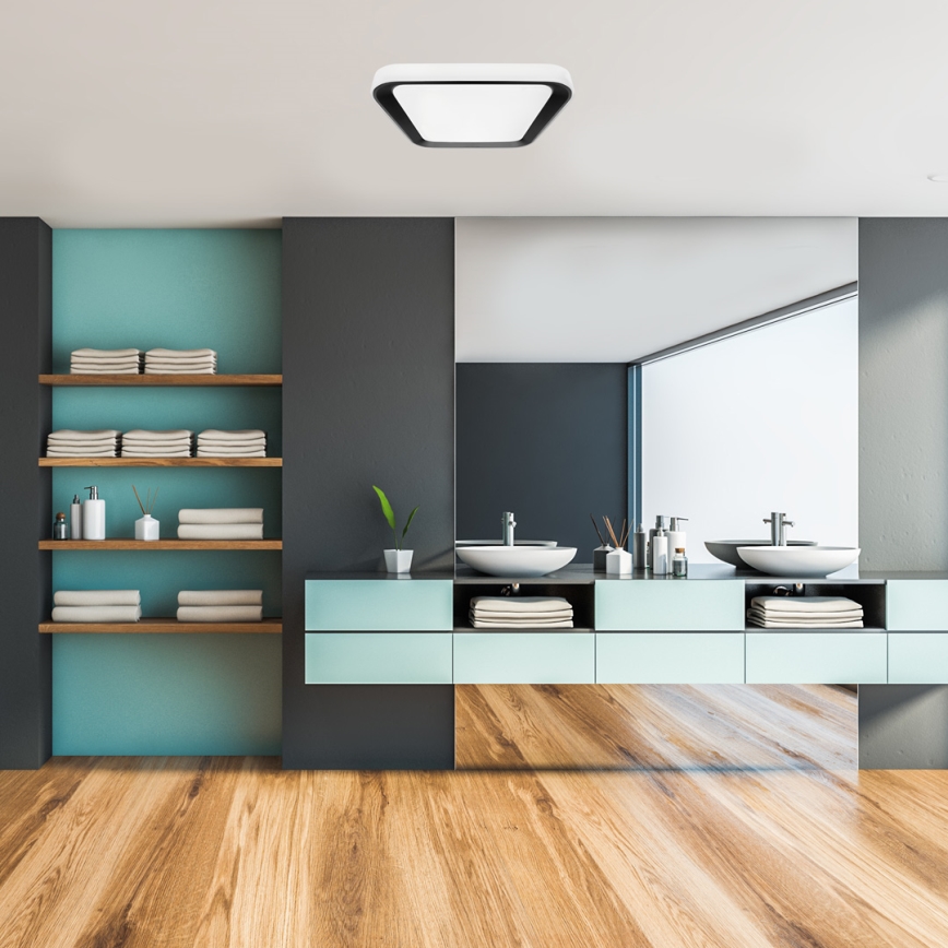 LED Dimbart takarmatur QUADRO LED/66W/230V 3000-6000K vit/svart + fjärrkontroll