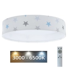 LED Dimbar taklampa SMART GALAXY KIDS LED/24W/230V 3000-6500K stjärnor vit/grå/blå + fjärrkontroll