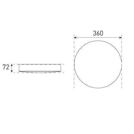 LED Dimbart badrumsplafond VARIO LUMO LED/13/18W/230V 3000/4000/5700K Ø 36 cm IP44 svart