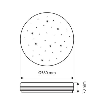 LED Dimbar taklampa VENTA LED/60W/230V 2700-6500K diameter 58 cm + fjärrkontroll