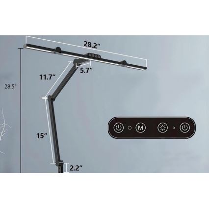LED Dimbart pekskärm med touch, flexibel bordslampa LED/24W/230V 3000-6500K CRI 92 svart