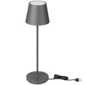 LED Dimbar touch uppladdningsbar bordslampa LED/2W/5V 4400 mAh 3000K IP54 grå