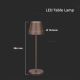 LED Dimbar touch uppladdningsbar bordslampa LED/2W/5V 4400 mAh 3000K IP54 brun