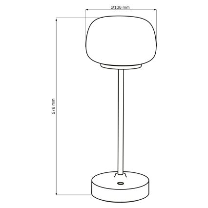 LED Dimbart Touchbordslampa RIMINI LED/2W/5V USB 2000 mAh guld/vit