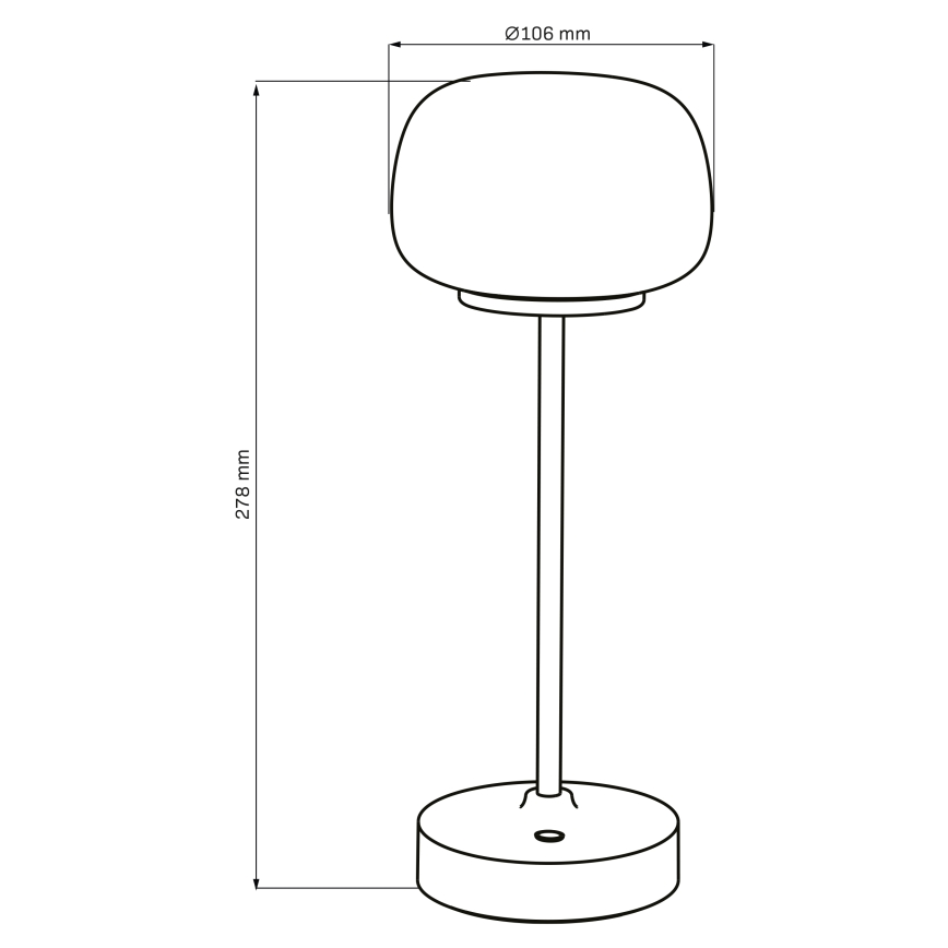 LED Dimbart Touchbordslampa RIMINI LED/2W/5V USB 2000 mAh guld/vit