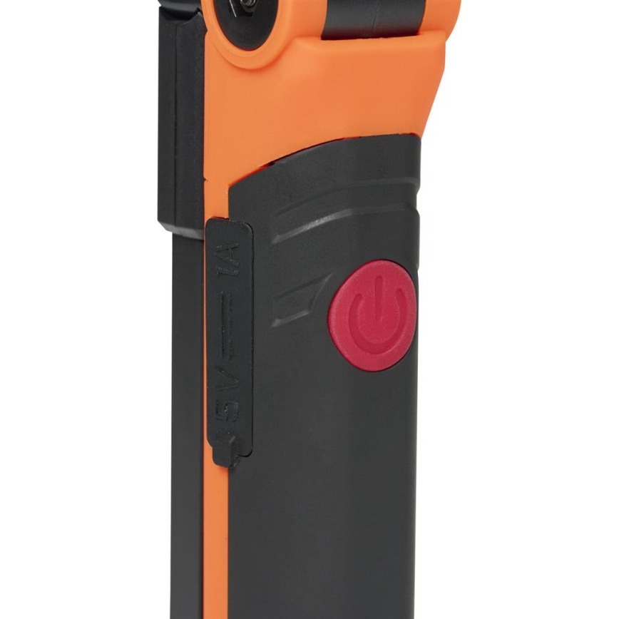 LED-dimmbar uppladdningsbar arbetslampa LED/3W/5V 6500K 2000 mAh orange/svart