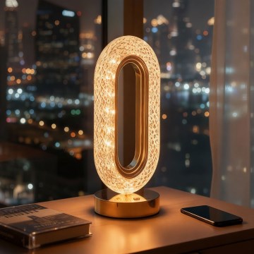 LED dimbar uppladdningsbar bordslampa DUBAI LED/2W/5V 2700K/4000K/6500K 400 mAh guldfärgad