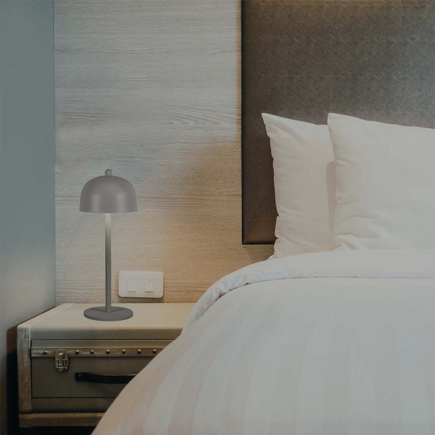 LED Dimbart uppladdningsbart touchbordslampa LED/1W/5V 3000-6000K 1800 mAh grå