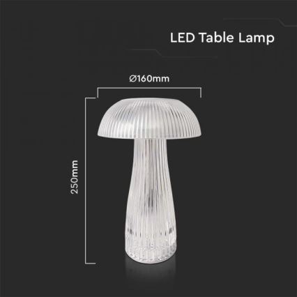 LED Dimbart uppladdningsbart touchbordslampa LED/1W/5V 3000-6000K 1800 mAh klar